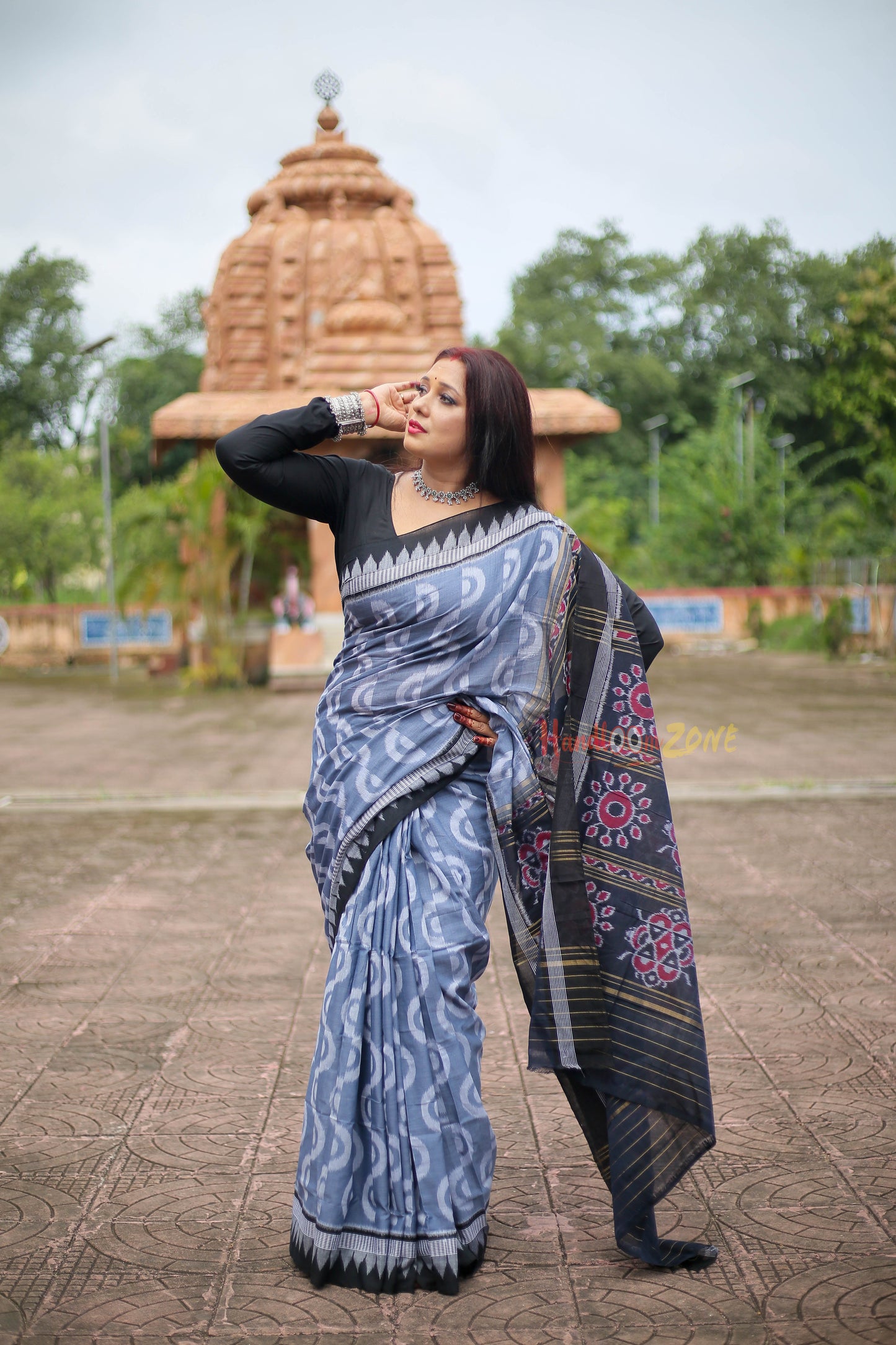 Contemporary khandua cotton saree
