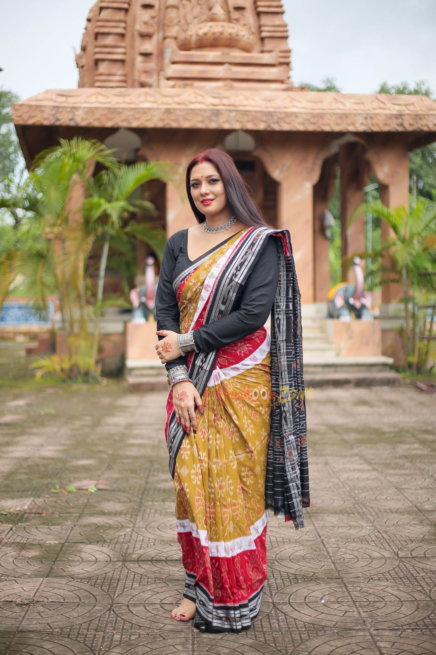 Scot flowers khandua cotton saree