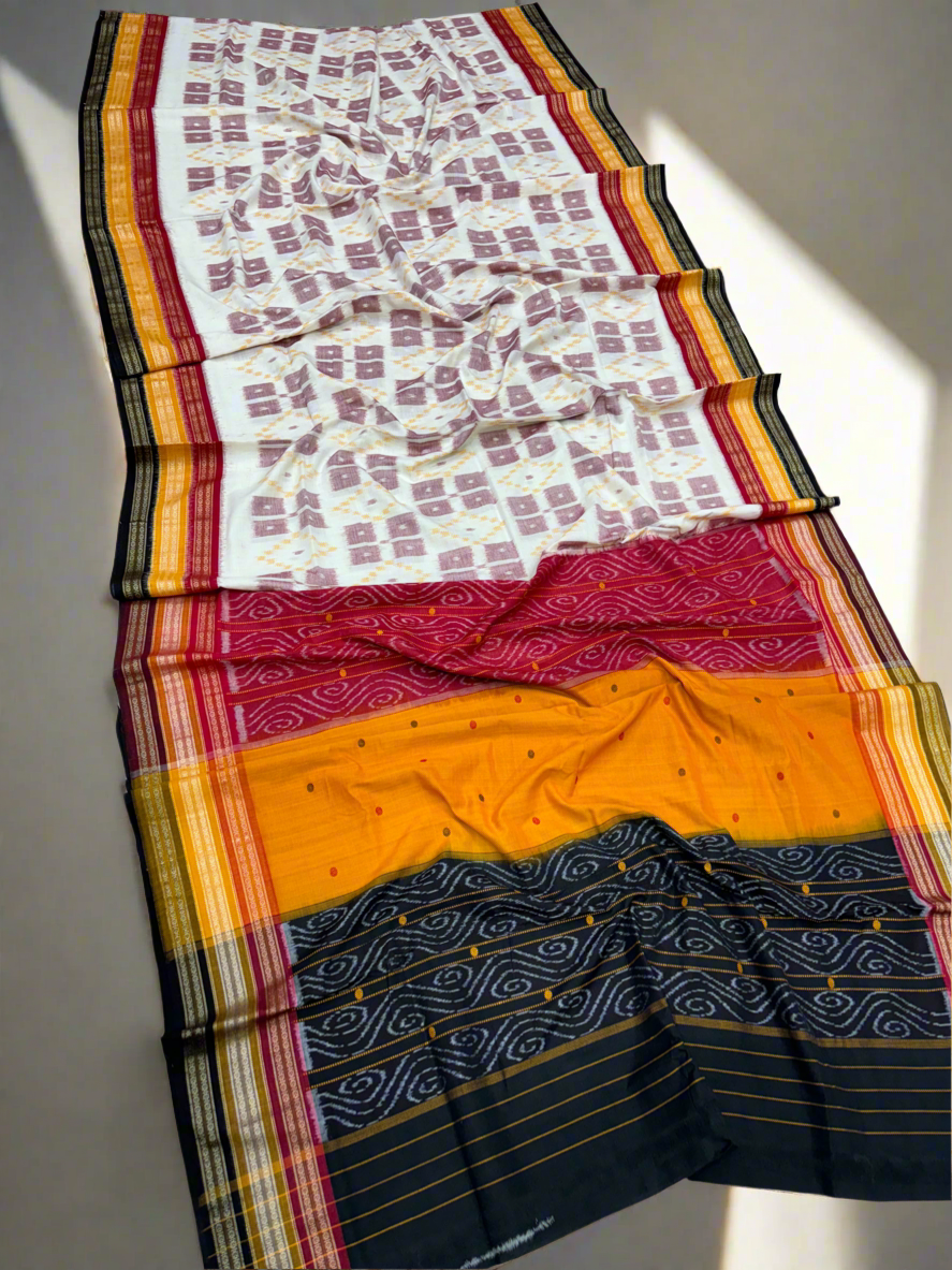 Contemporary kathifera khandua cotton saree