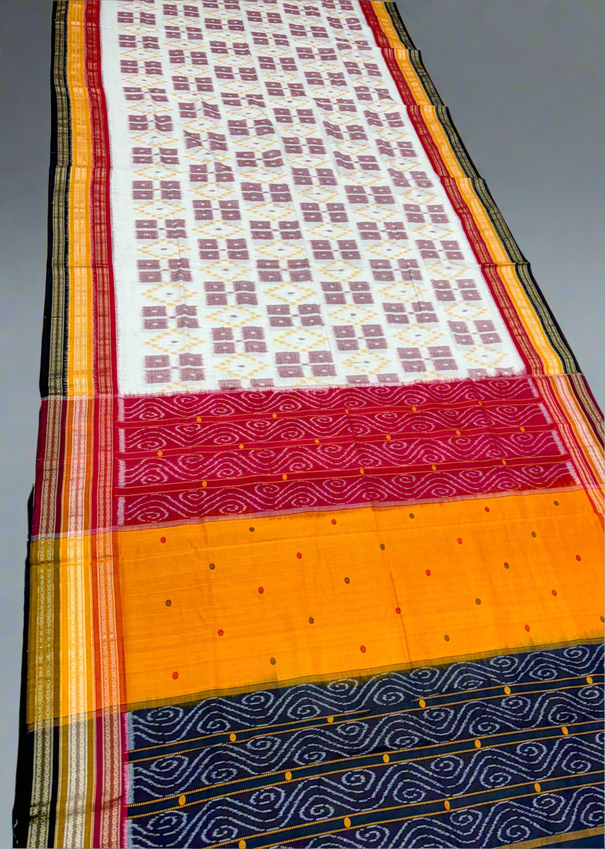 Contemporary kathifera khandua cotton saree