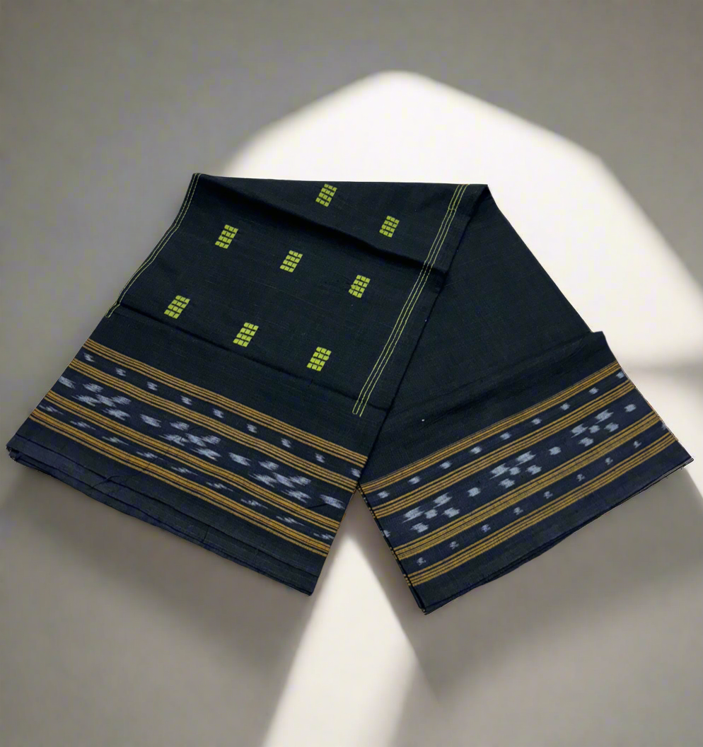 Mehendi green with black ikat shalwar suit set