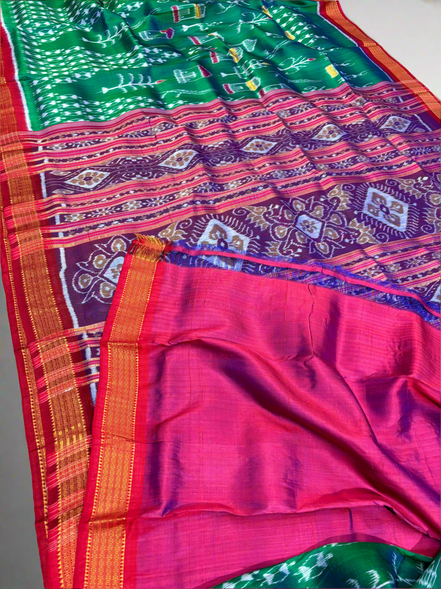 Tribal temple khandua silk saree