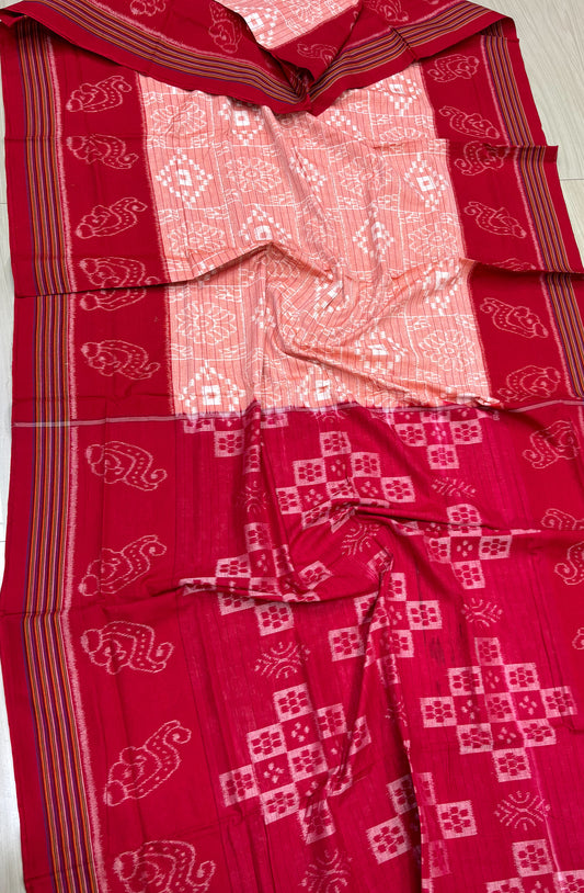 Body box with scot khandua cotton saree
