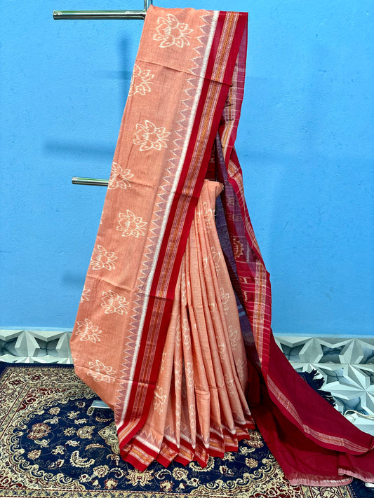 Exclusive Lotus khandua cotton saree