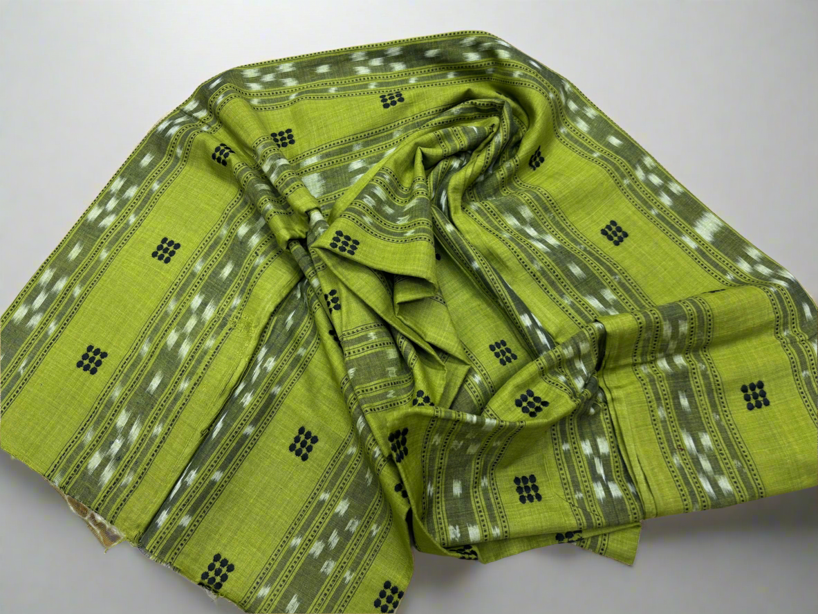 Mehendi green with black ikat shalwar suit set