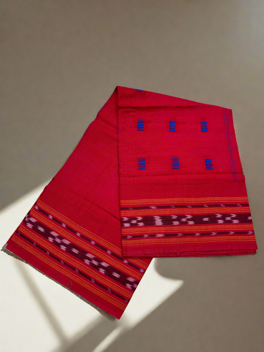 Navy blue with red ikat shalwar suit set