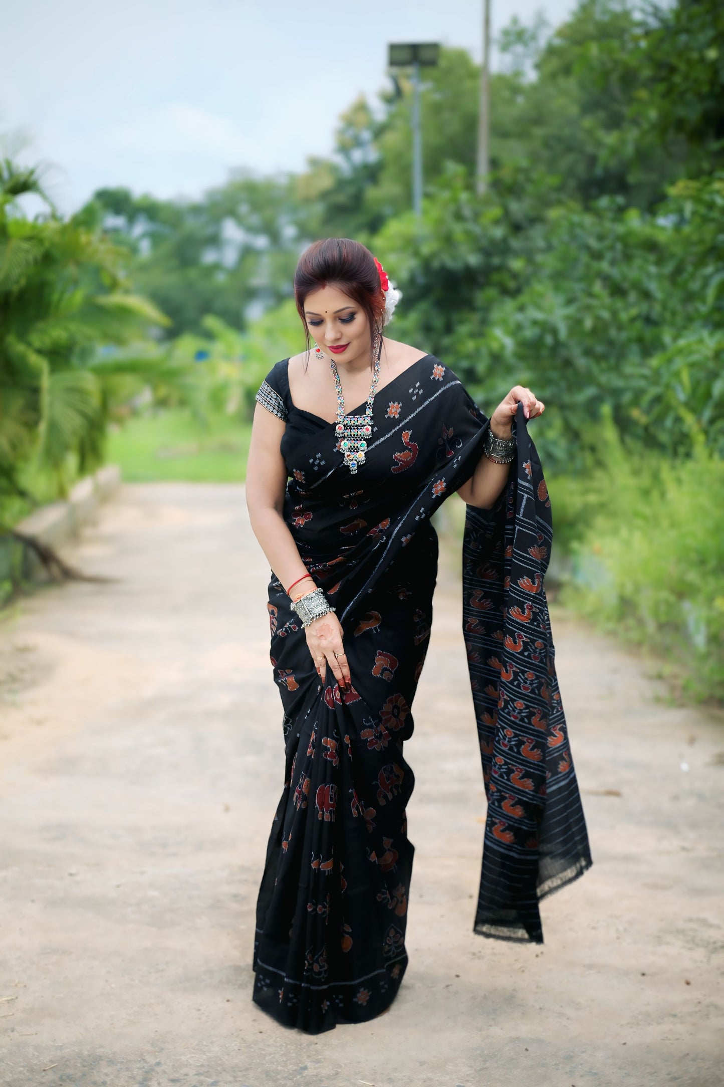 Contemporary khandua nabarangi cotton saree