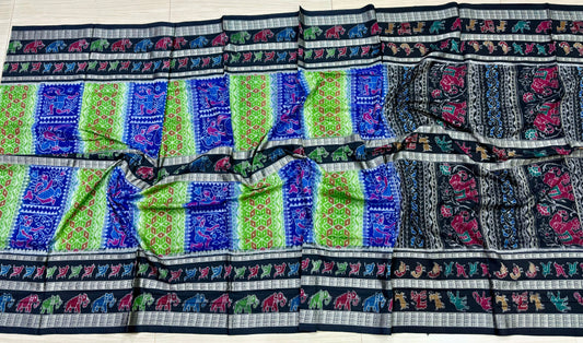 8 fish border Sambalpuri cotton saree