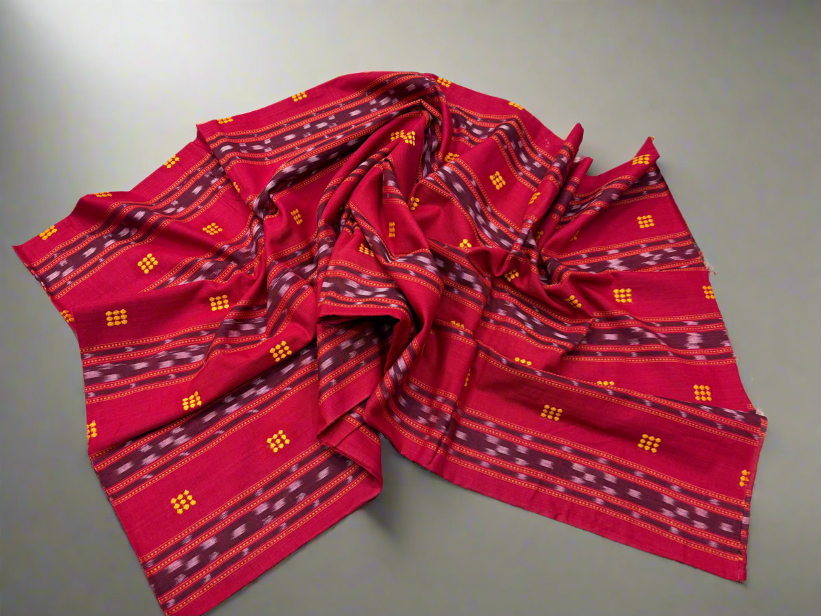 Yellow with red ikat shalwar suit set