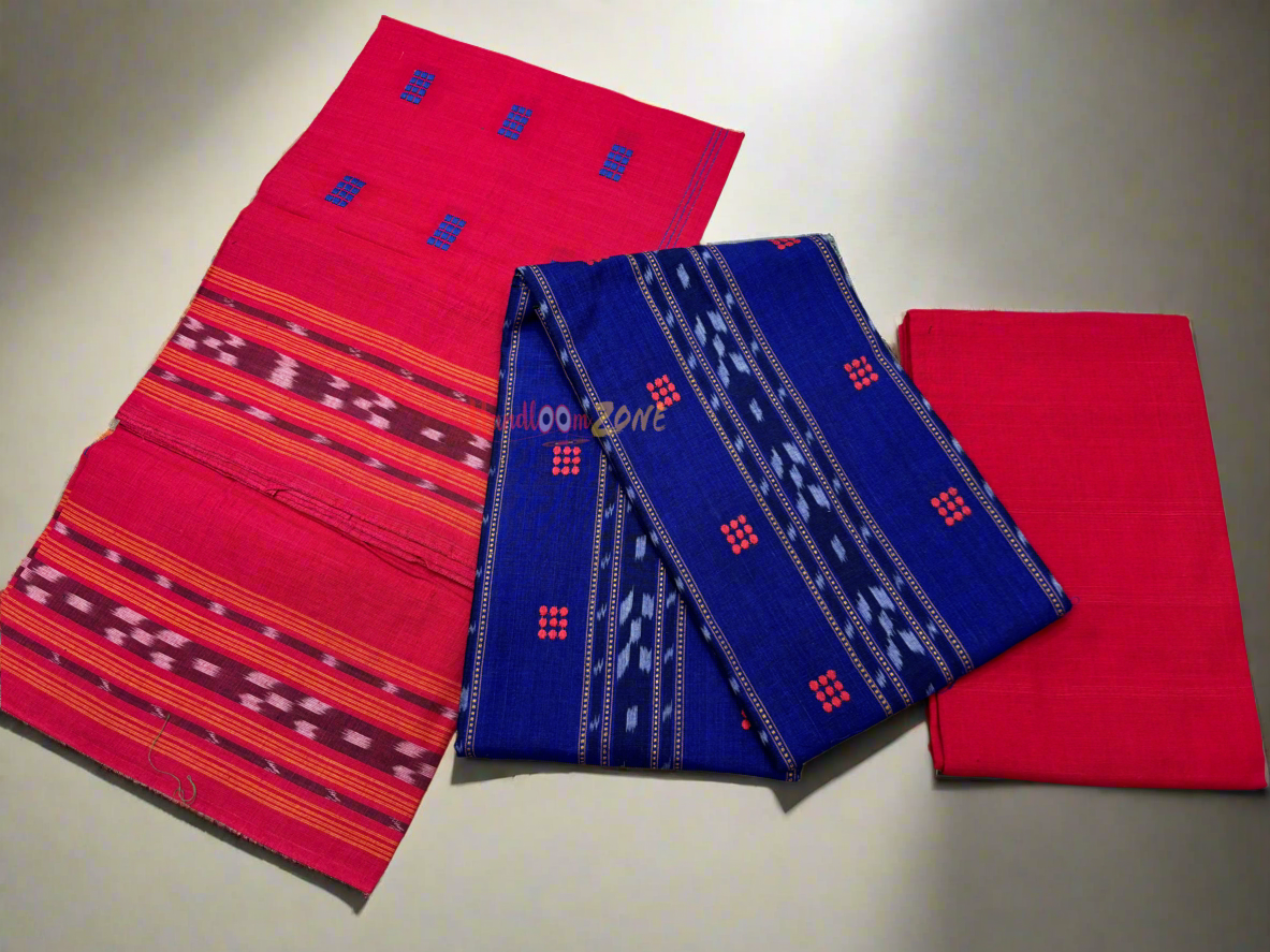Navy blue with red ikat shalwar suit set