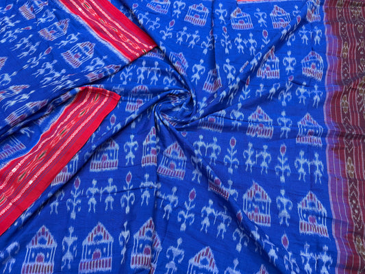 Special sky blue khandua cotton saree