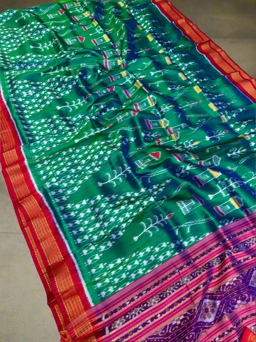 Tribal temple khandua silk saree