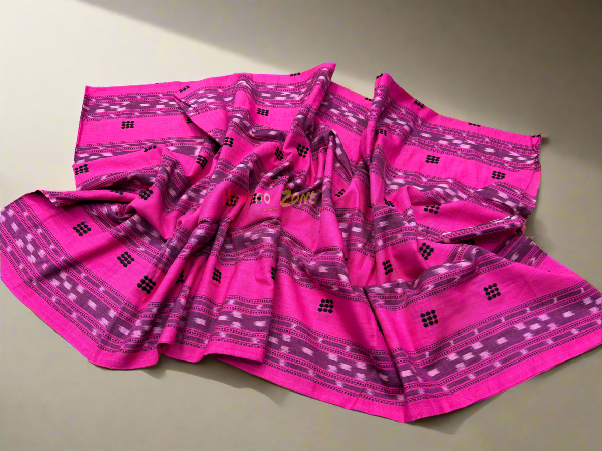 Pink with black ikat shalwar suit set