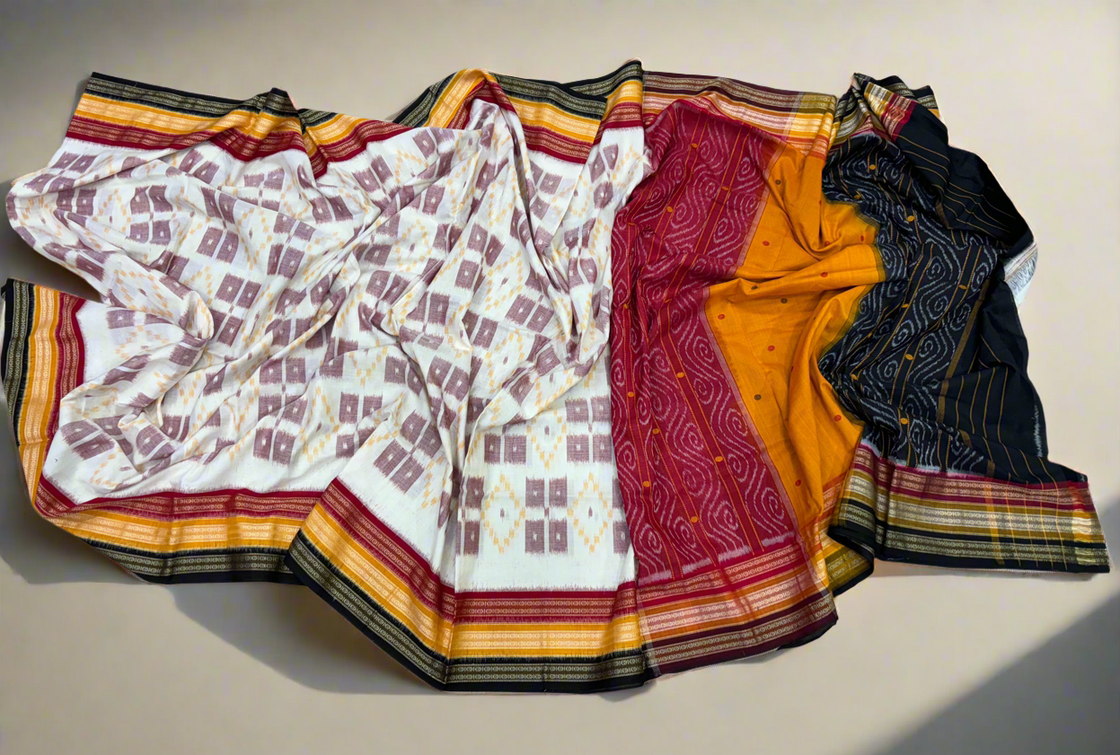 Contemporary kathifera khandua cotton saree