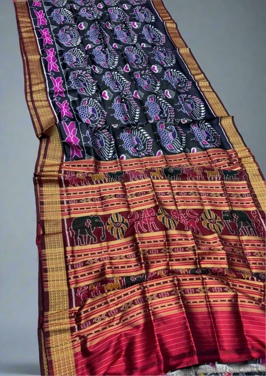 Contemporary khandua silk saree