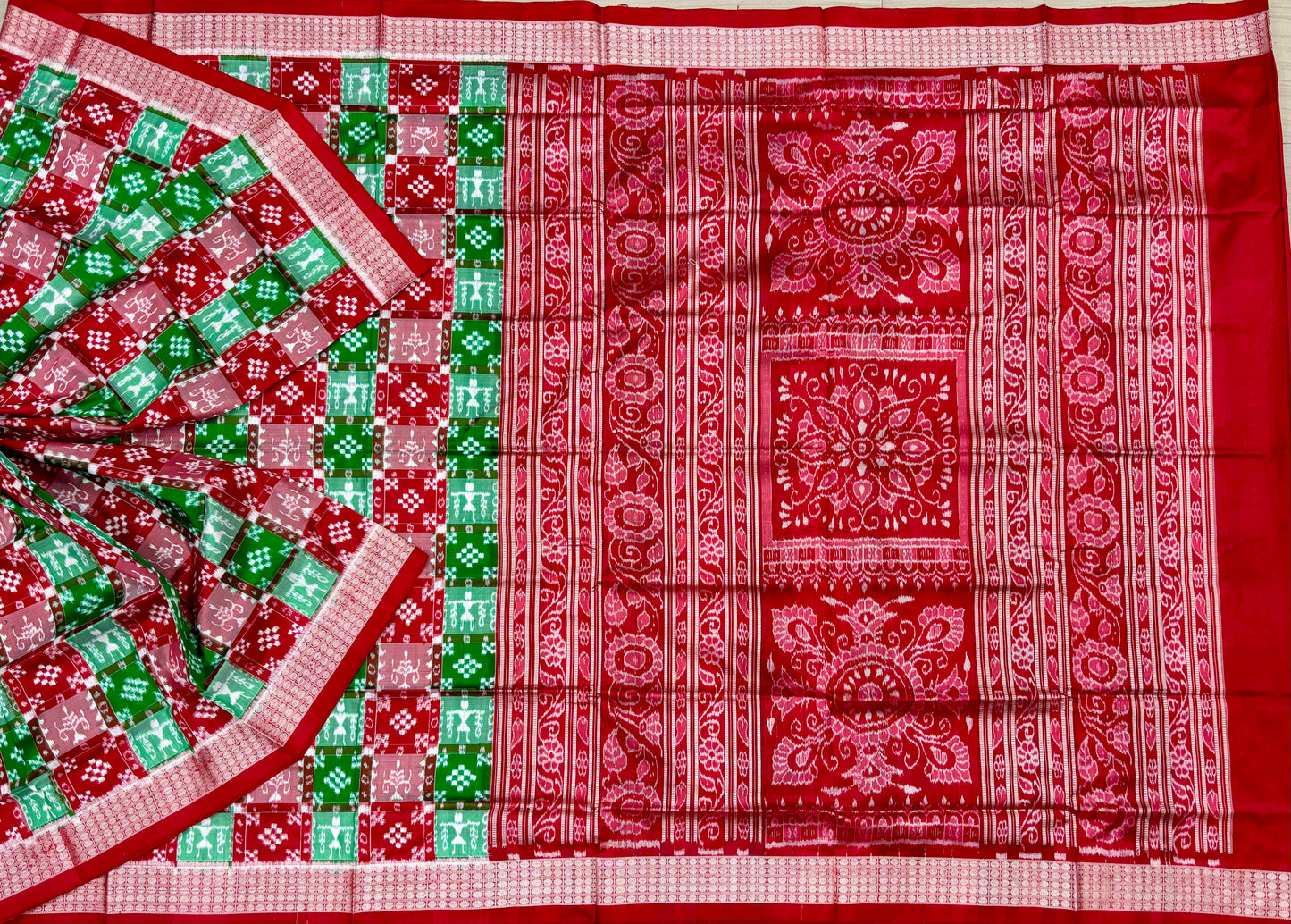 Sambalpuri body pasapali pure silk saree