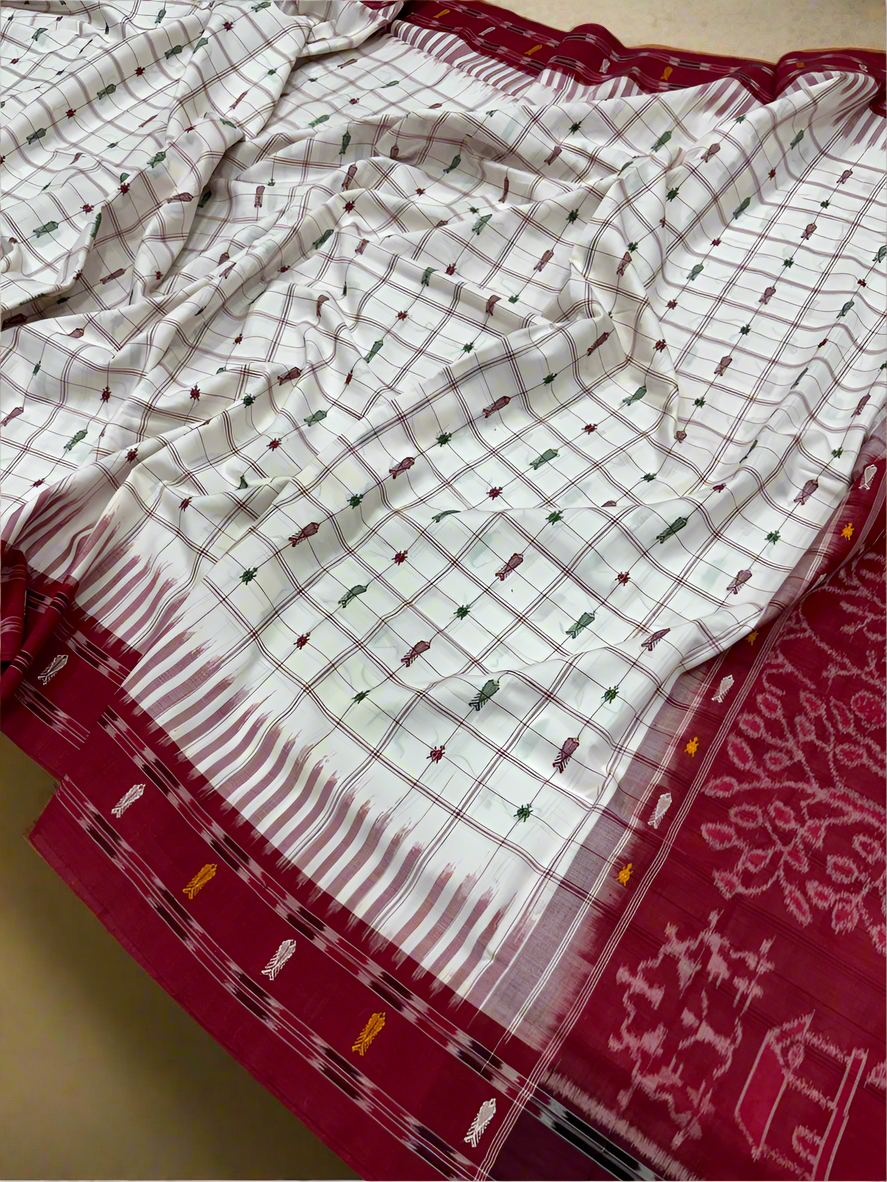 Hajari buti khandua cotton saree