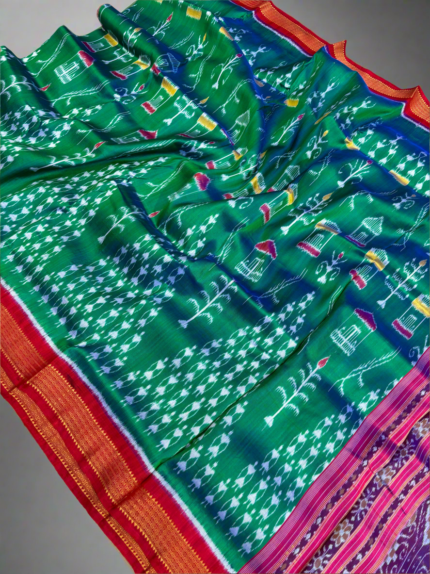 Tribal temple khandua silk saree