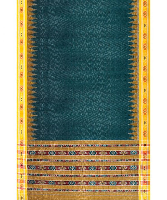 Green with yellow jharana cotton saree