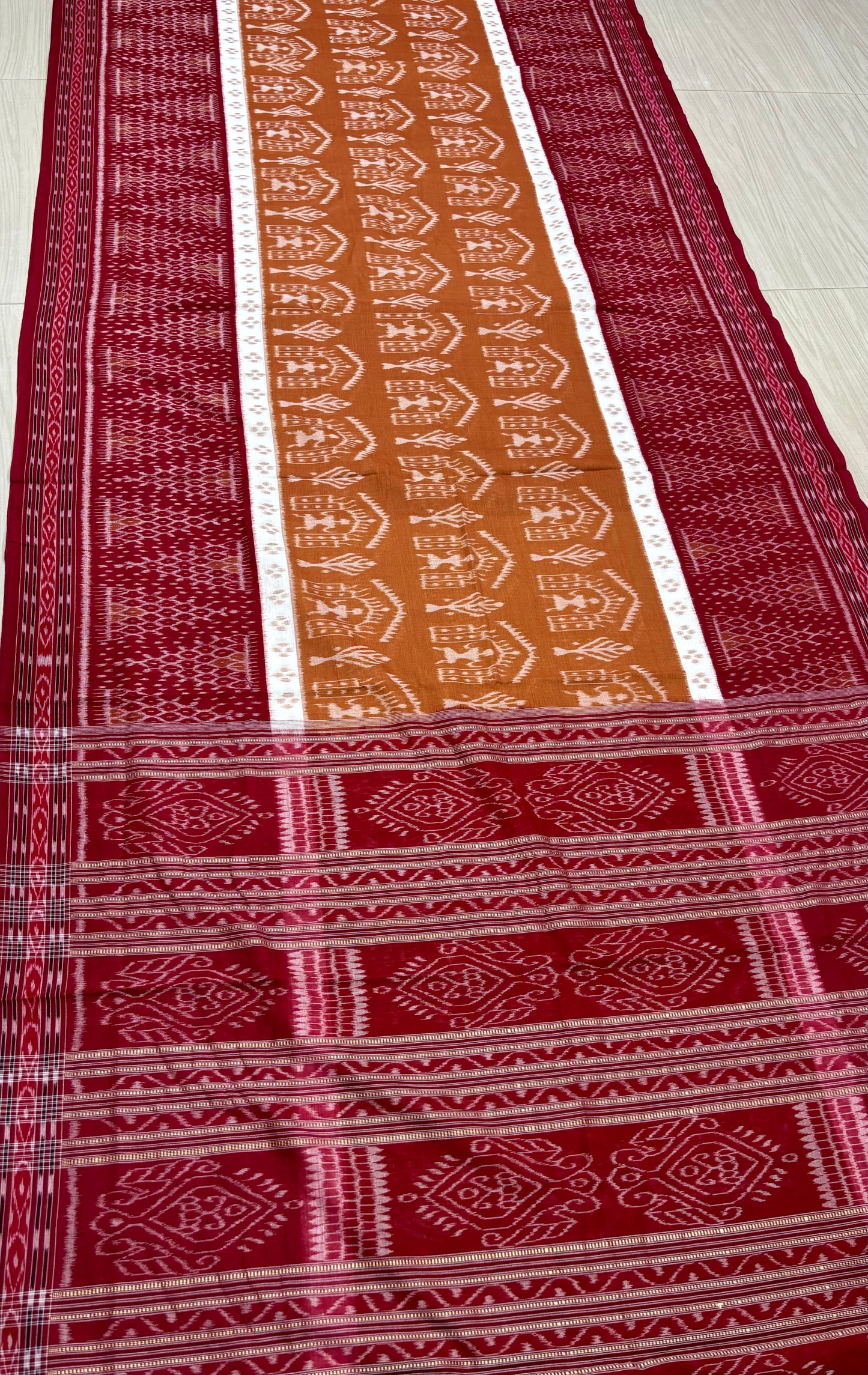 Brown with Meroon cotton saree