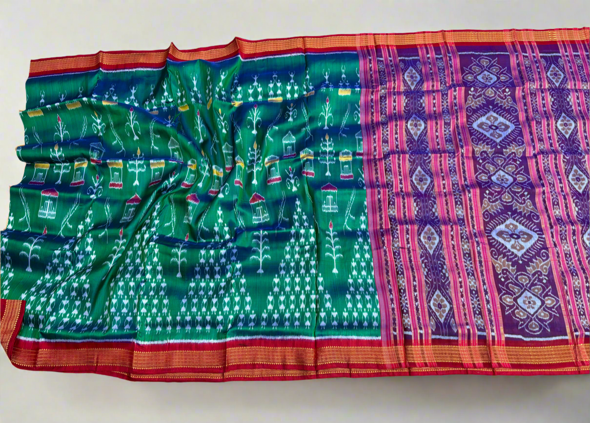 Tribal temple khandua silk saree