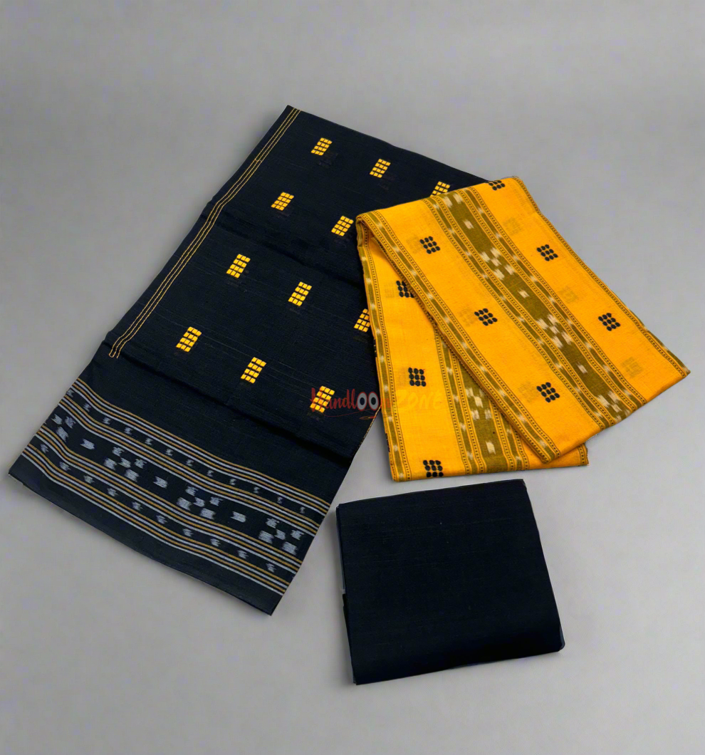 Yellow & black ikat shalwar suit set