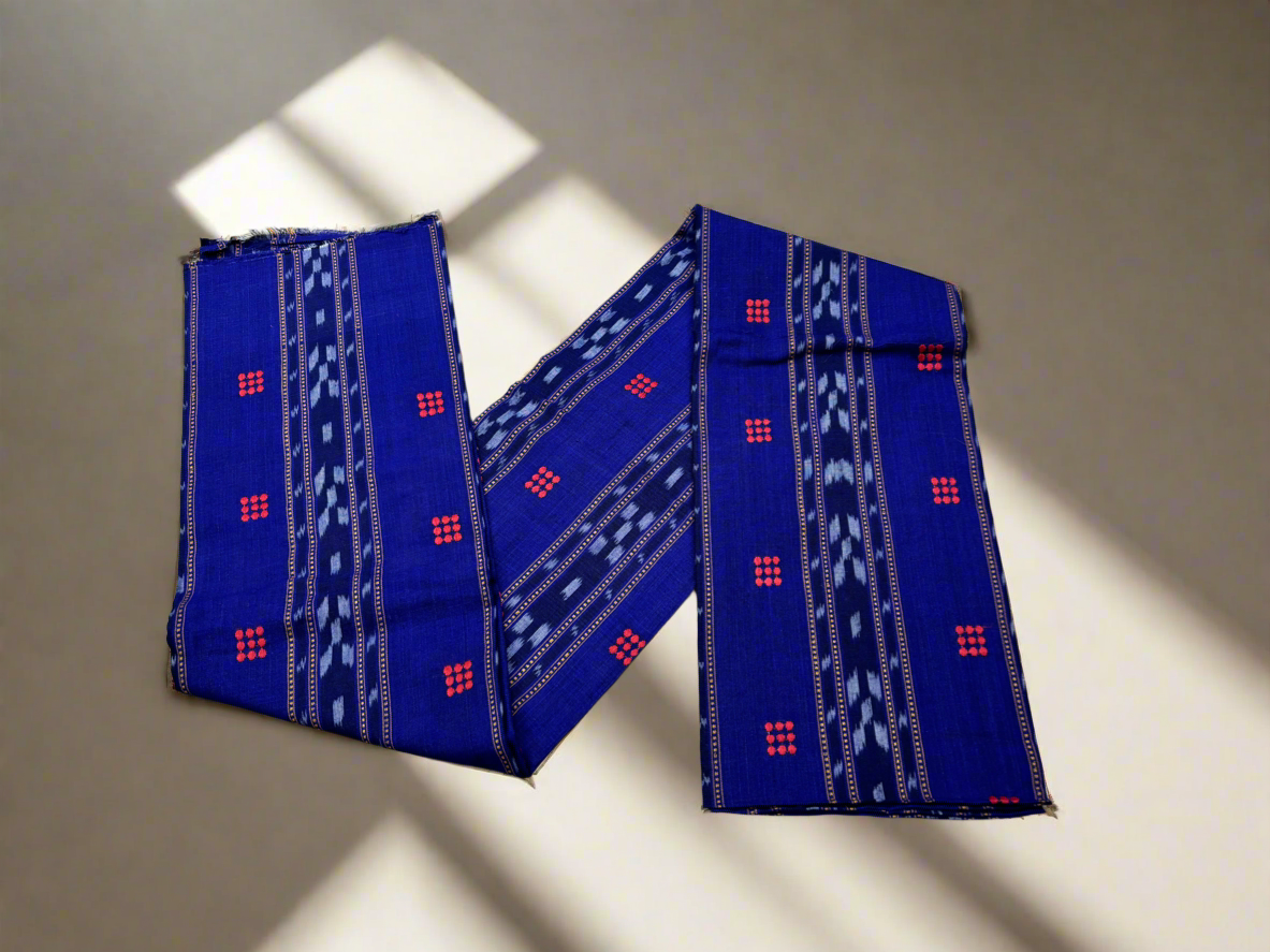 Navy blue with red ikat shalwar suit set