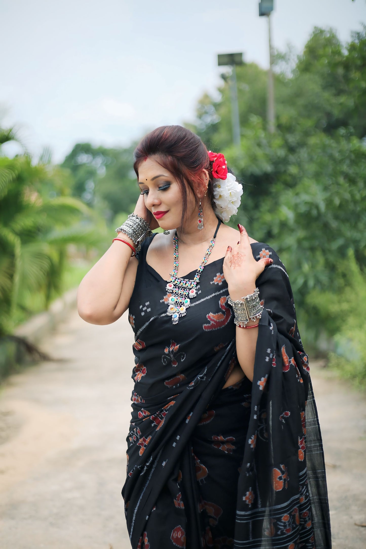 Contemporary khandua nabarangi cotton saree