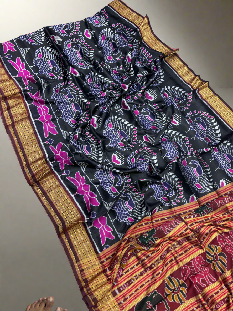 Contemporary khandua silk saree