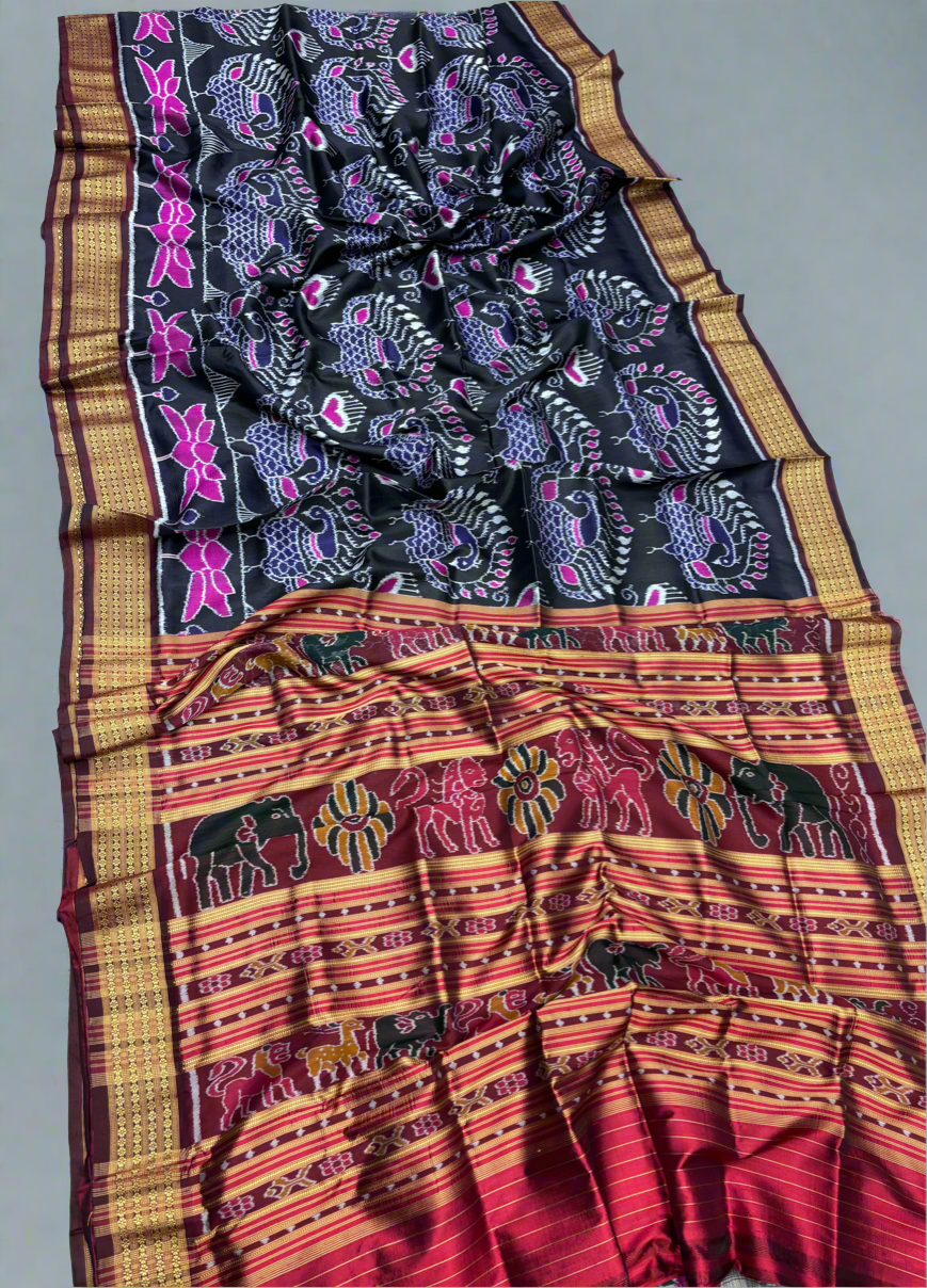 Contemporary khandua silk saree