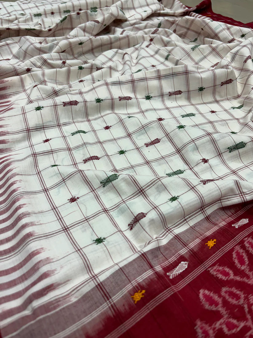 Hajari buti khandua cotton saree