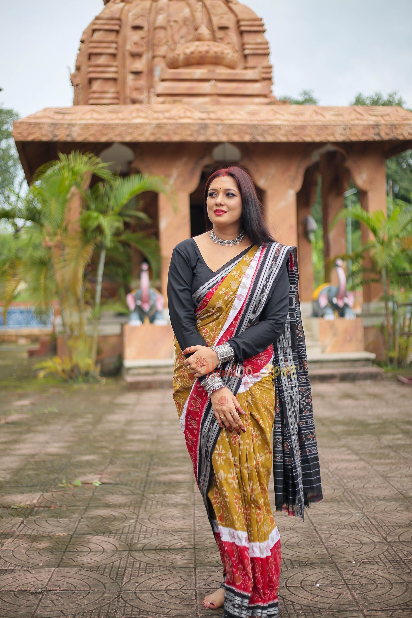 Scot flowers khandua cotton saree