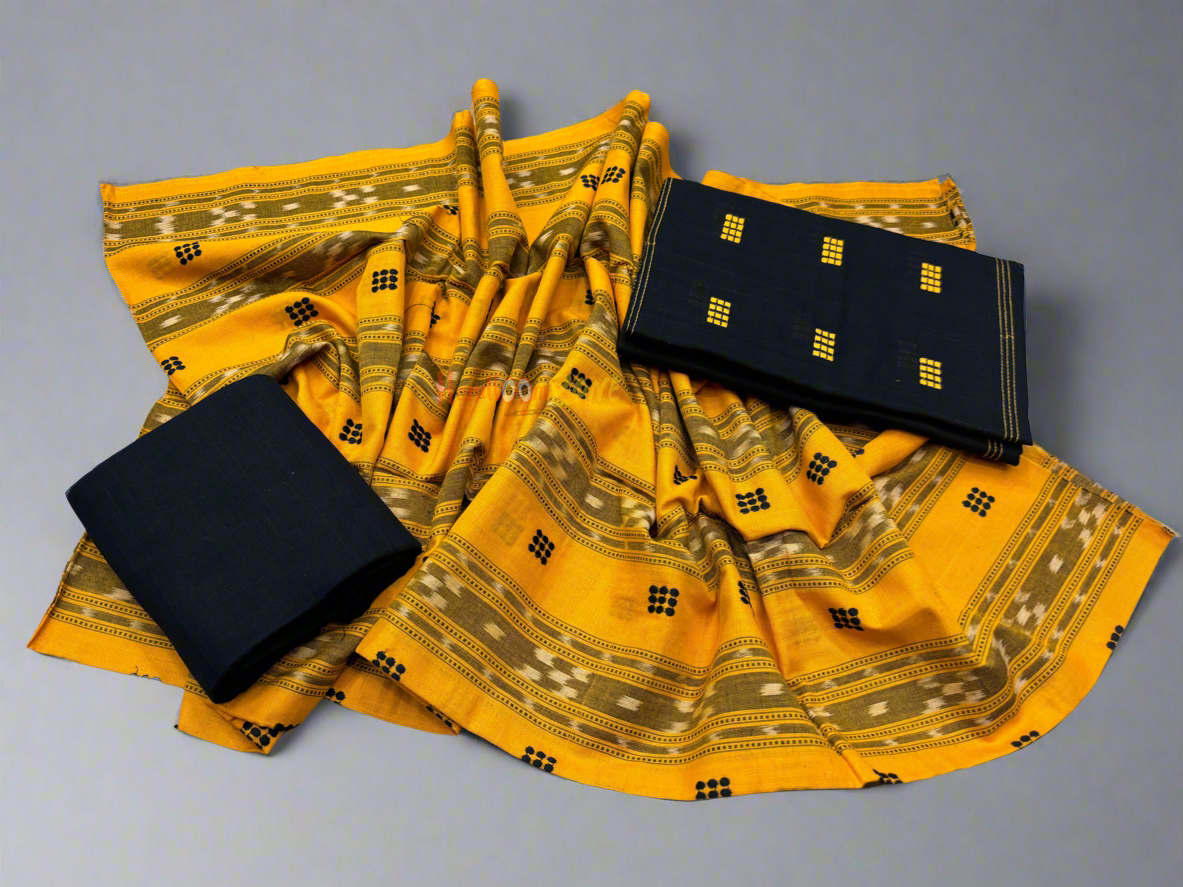 Yellow & black ikat shalwar suit set