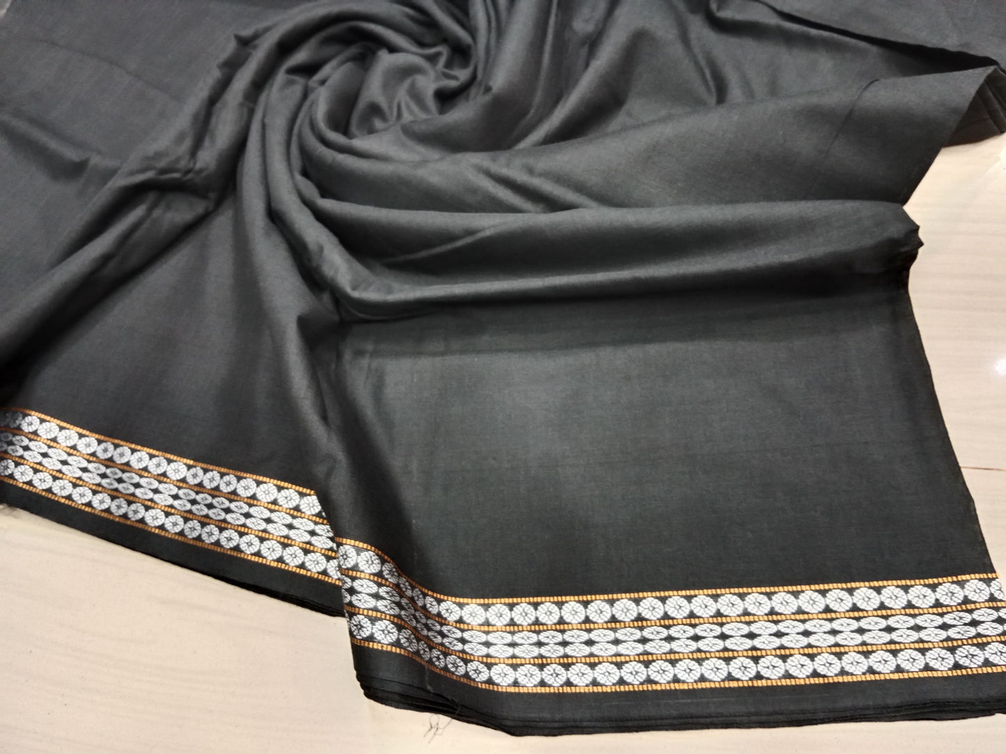 SAMBALPURI COTTON BLOUSE PIECE , BLACK COLOUR, (1 MTR.)