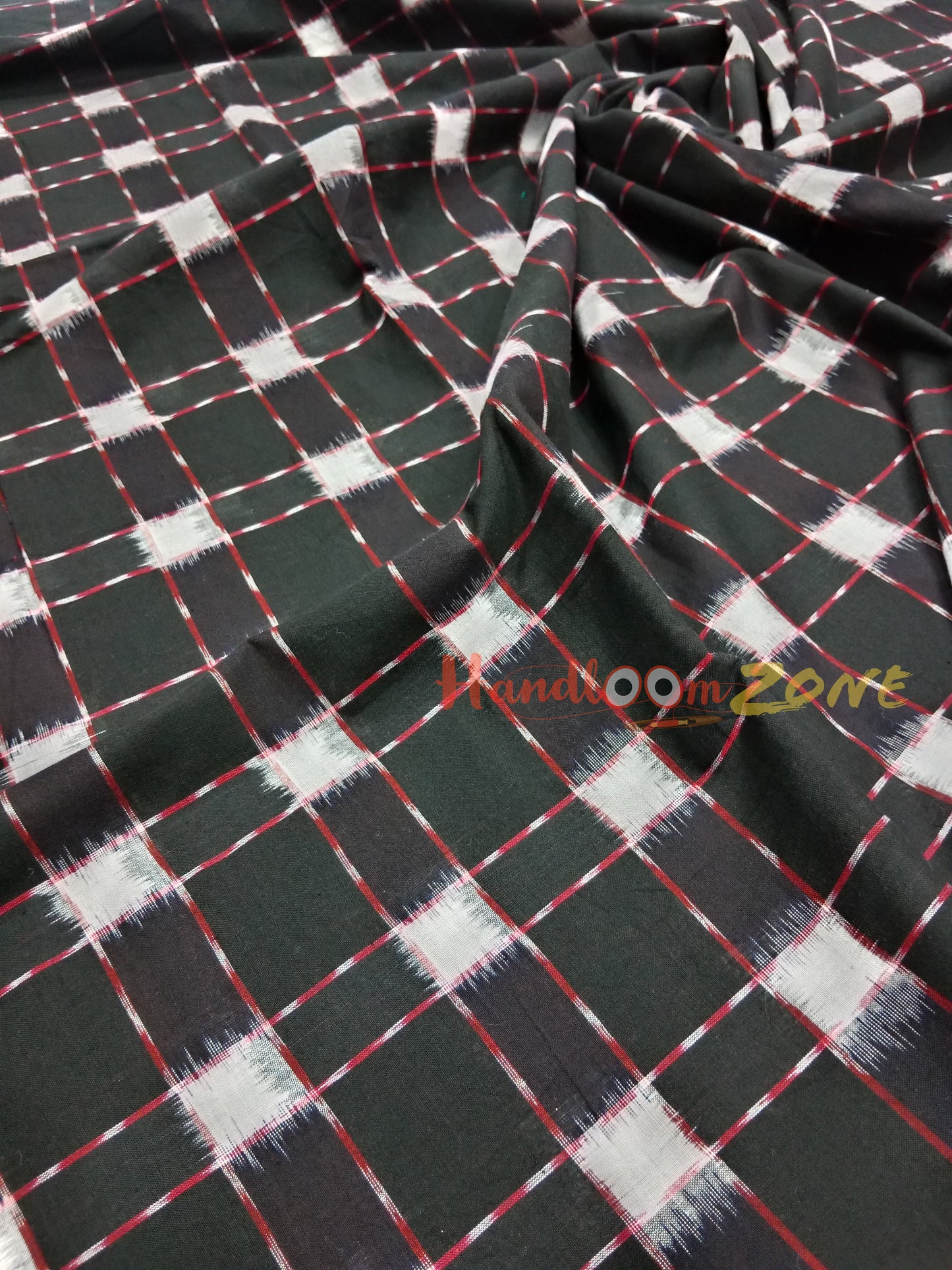 Double ikat box fabric