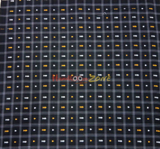 Black fish 🐟🐟 buti ikat fabric