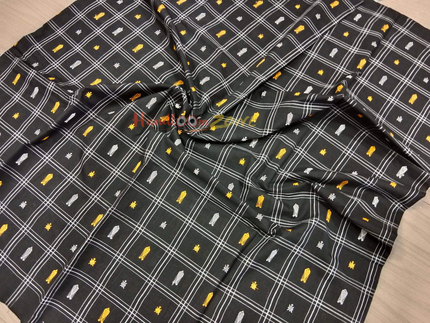 Black fish ππ buti ikat fabric