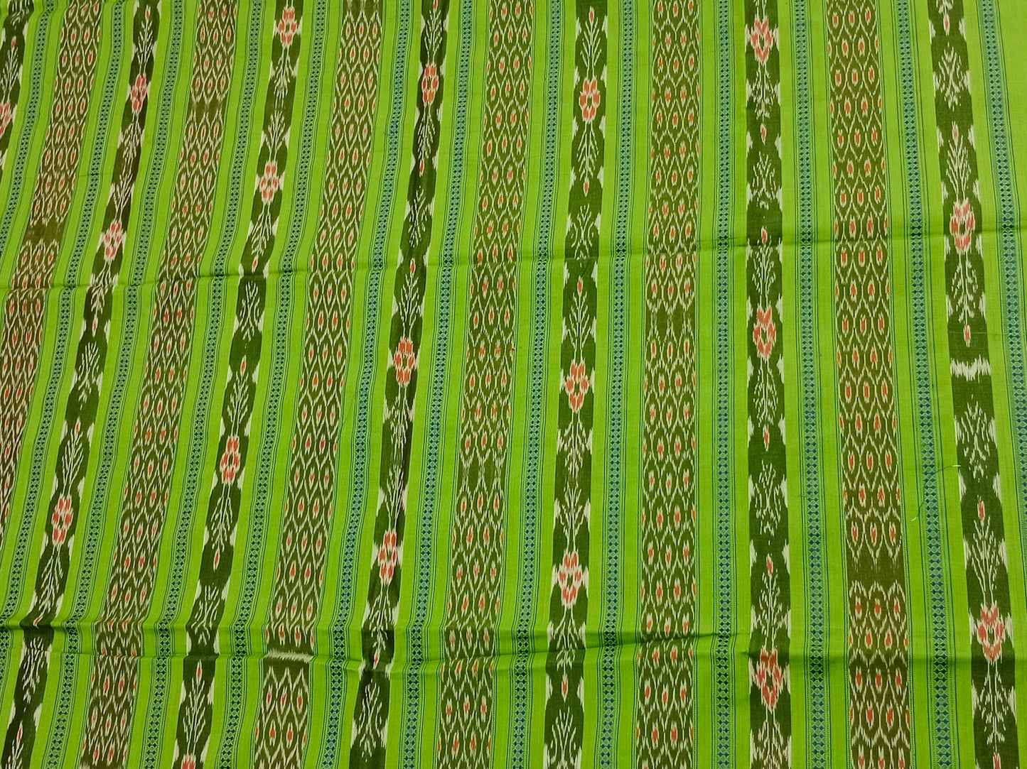 Green tree ikat fabric