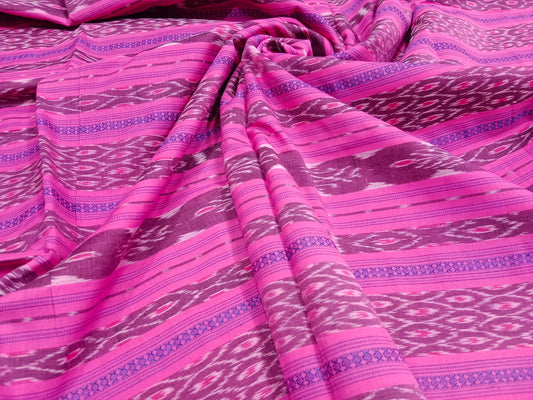 Pink tree ikat fabric