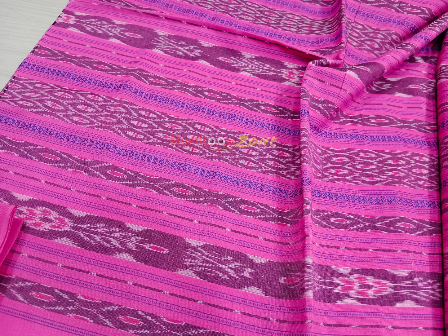 Pink tree ikat fabric
