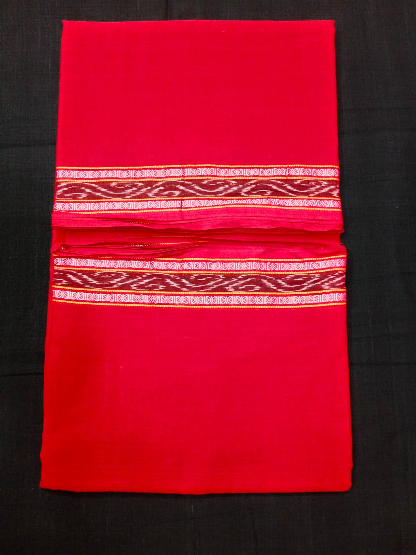 SAMBALPURI COTTON BLOUSE PIECE , RED COLOUR, (1 MTR.)