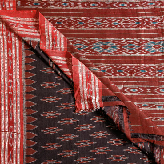 BLACK RED BODY WORK COTTON SAREE