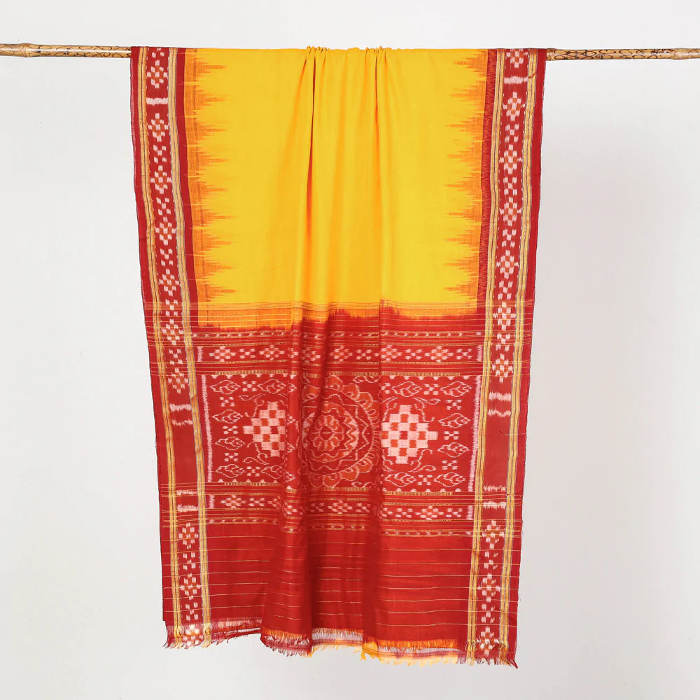 YELLOW RED BORDER PASAPALI COTTON SAREE