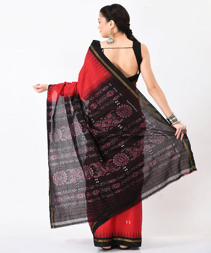 Ak fulis Red with black cotton saree