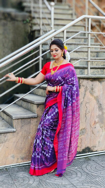 Full body flower cotton saree
