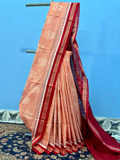Exclusive Lotus khandua cotton saree