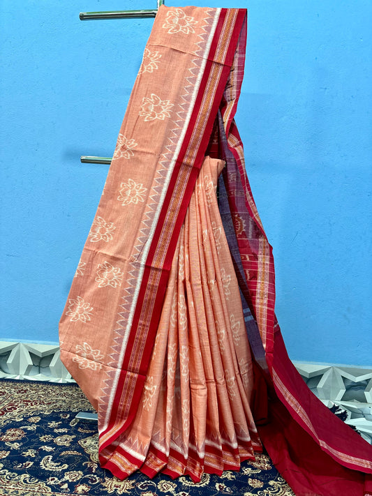 Exclusive Lotus khandua cotton saree
