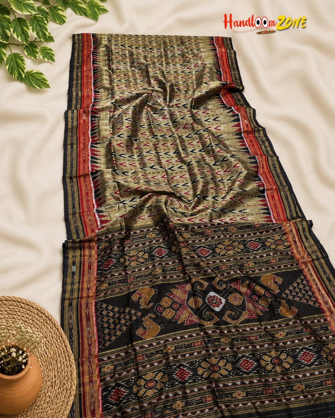 Double border tira anji khandua silk saree