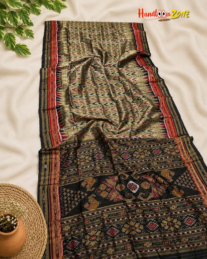 Double border tira anji khandua silk saree