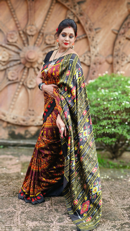Exclusive contemporary khandua silk saree